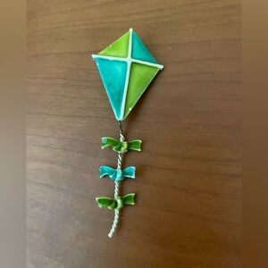 Colorful Kite Brooch Vintage Enamel on Metal